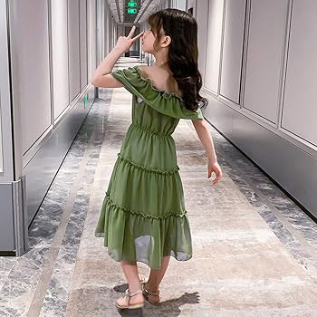 Amazon.com: NSOT Girls Dresses Kids Ruched Clothes Solid